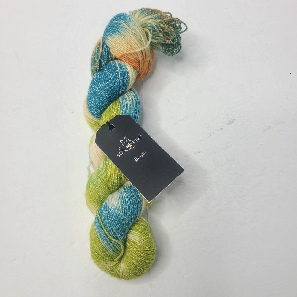 Schoppel Wolle Zauberball Sock Yarn 100g Wool Cotton Germany Yellow Blue